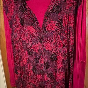 Chico's Pink and Black Patterned Blouse
